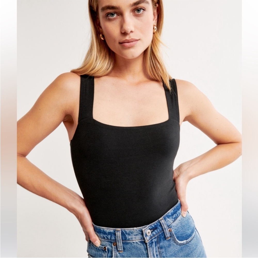 Abercrombie & Fitch Black Fitted Bodysuit